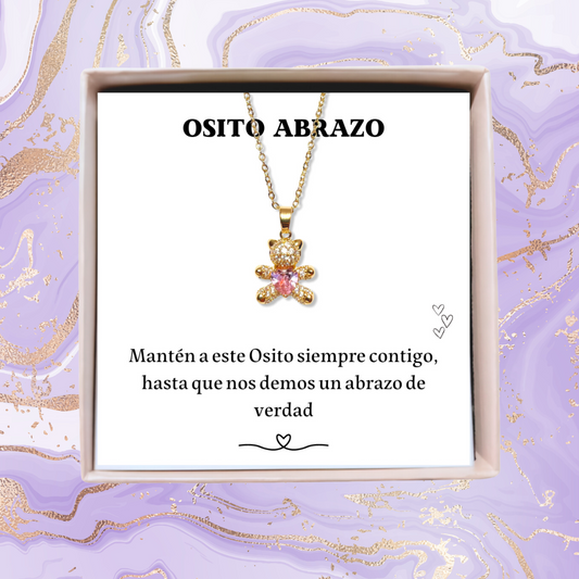 Collar Con Dije De Osito | Chapa De Oro De 18K | Con Tarjeta y Caja