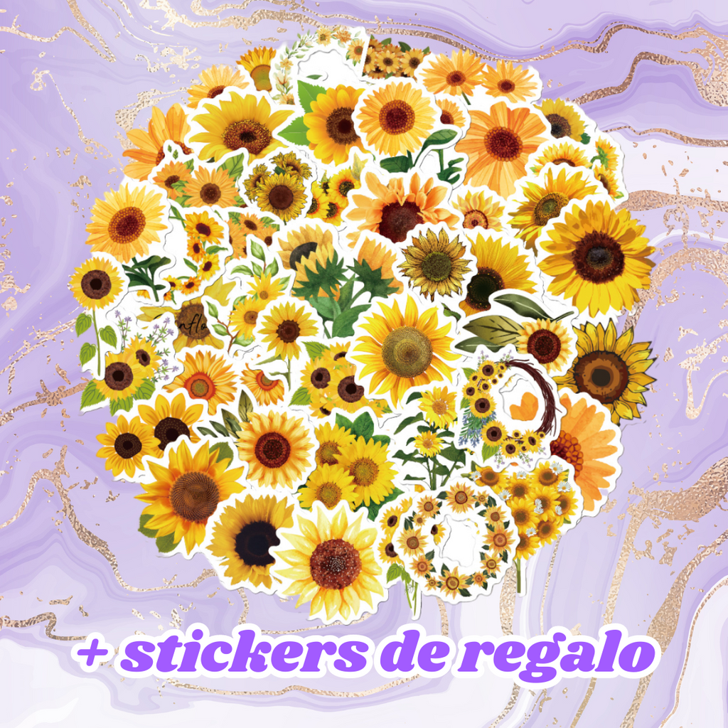 Collar Con Dije De Girasol | Chapa De Oro De 18K | Con Tarjeta y Caja